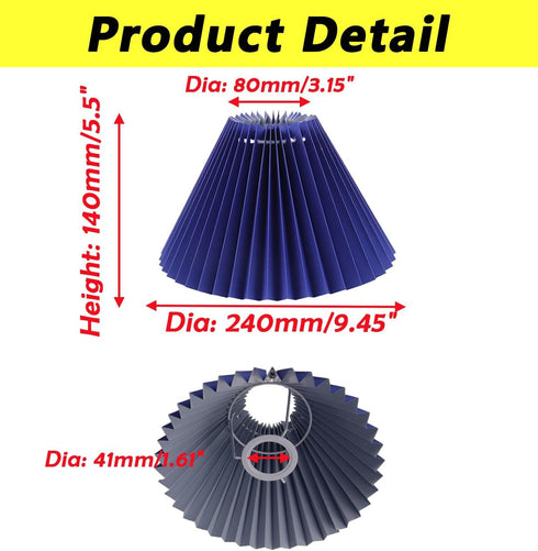 Pleated Lampshade for Bedside Table Lamp Nightstand Pleated Lamp Shade Replacement, Blue...