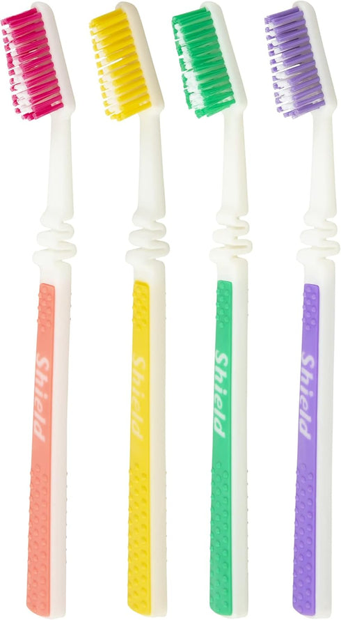 Flex Manual Toothbrush Value Pack, Full Multi-Level Filaments, Medium Bristles for Deep Cleaning, Ideal for Adults - 4 Count (Pack of 1)...