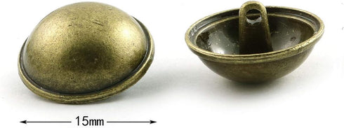 10pcs Bronze Mushroom Domed Buttons Antique Brass Dome Buttons Round Sewing Buttons with Shank, 15mm...
