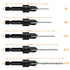 5-pc Woodworking Countersink Counterbore Drill Bit Set 3in1 for #6 8 10 12 16 Screws, M2 Pilot Drill Bits Adjustable Depth, 82-Degree Chamfer with...