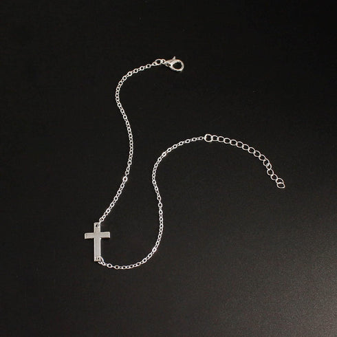 Boho Cross Anklet Bracelet Silver Crucifix Ankle Chain Cross Pendant Foot Chain Minimalist Summer Beach Anklet Foot Jewelry Gifts for Women Girls...