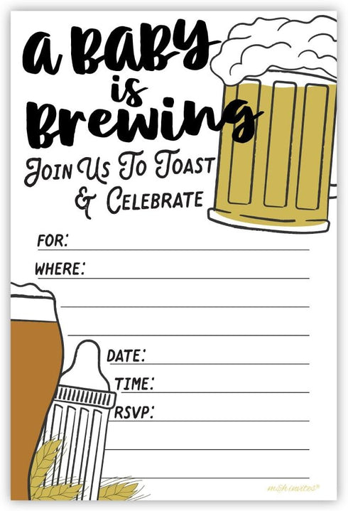 Baby is Brewing Baby Shower Invitations (20 Count) with Envelopes...