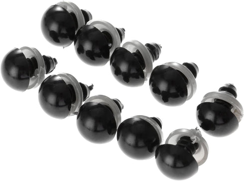 100Pcs Black Plastic Safety Eyes with Washers, Craft Eyes, for Crochet, Puppet, Plush, Stuffed Animals Making, 12mm...