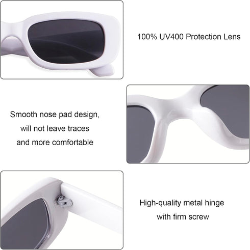 Rectangle Sunglasses Trendy Retro 90S Sunglasses Y2K Aesthetic Sunglasses Fashion Square Frame Sunglasses UV400...