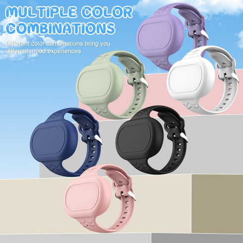2 Pack Smart Tag 2 Bracelet Waterproof, Full Cover Silicone Wristband Compatible with Samsung Galaxy SmartTag2, SmartTag 2 Watch Band Hidden Holde...