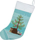 Caroline's Treasures BB9240CS Eurasian Beaver Christmas Christmas Stocking, Teal Fireplace Hanging Stockings Christmas Season Party Decor Family H...