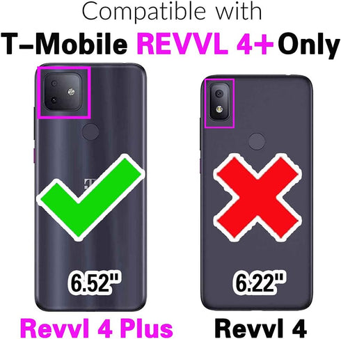Compatible with T-Mobile Revvl 4 Plus Wallet Case Wrist Strap Lanyard Flip Cover Card Holder Stand Cell Phone Cases for Tmobile Revel 4+ T Mobile ...