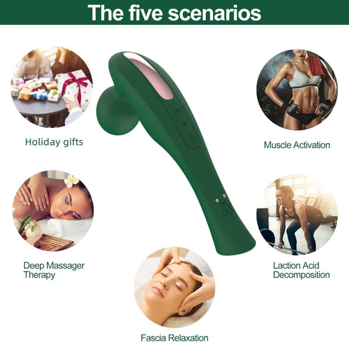 Electric Back Massager - Portable Cordless Handheld Full Body Deep Tissue Massage Tool-Shoulder and Neck Massager for Muscle Pain Relief and Tissu...