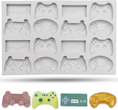 SAKOLLA Game Controller Silicone Molds, 16 Cavity Video Game Controller Molds for Chocolate, Candy, Cake Decoration, Cake Pops, Resin...