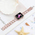 OULUCCI Compatible Apple Watch Band 44mm 42mm 45mm 49mm Women Iwatch Gold Series 9 8 7 6 5 4 3 2 1 Stainless Steel Wristband D-Shape Strap Rose Go...