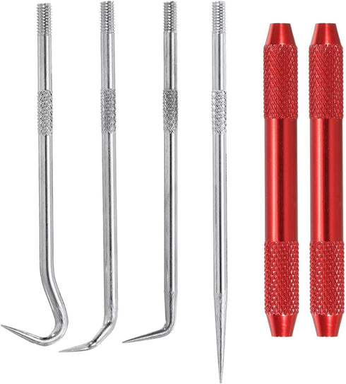 PATIKIL Hook and Pick Tool Set, Straight 90 Degree Tip 45 Degree Tip Full Hook Double Pointed Scriber for Removing Precision Oil Seal Gasket...