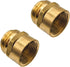 2 Pack Brass Garden Hose Adapter Fitting, 3/4” NPT Female Threads and 3/4 GHT Male Connector, Heavy-Duty High-Pressure Support, Rust and Corrosion...