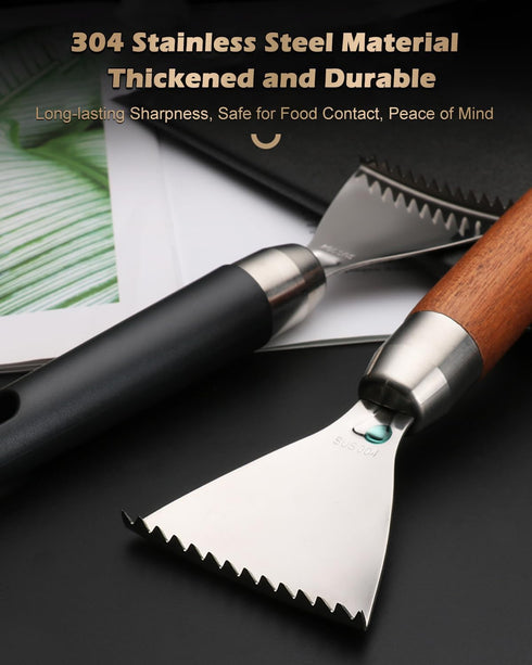 Fish Scale Remover, 2PCS Stainless Steel Sawtooth Sharp Durable Fish Scale Remover, Portable Kitchen Fish Cleaning Kit, Fish Scraper for Chef and ...