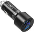 Car Charger, USMEI Quick Charge 3.0 Dual USB Charger Adapter with Voltmeter, Compatible with iPhone 15/14/13, Samsung S24/S23/S22/Note 20/10 and M...