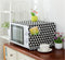 Microwave Oven Cover Dust Oil Proof Cloth with Storage Pockets Cotton Linen Kitchen Toaster Appliance Protector (Black triangle)...