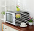 Microwave Oven Cover Dust Oil Proof Cloth with Storage Pockets Cotton Linen Kitchen Toaster Appliance Protector (Black triangle)...