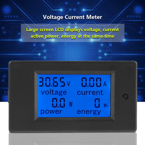 PZEM-051 LCD Display DC 6.5-100V Digital Electric Power Energy Voltage Current Meter Power Energy Battery Monitor Amperage Meter Gauge with Built-...