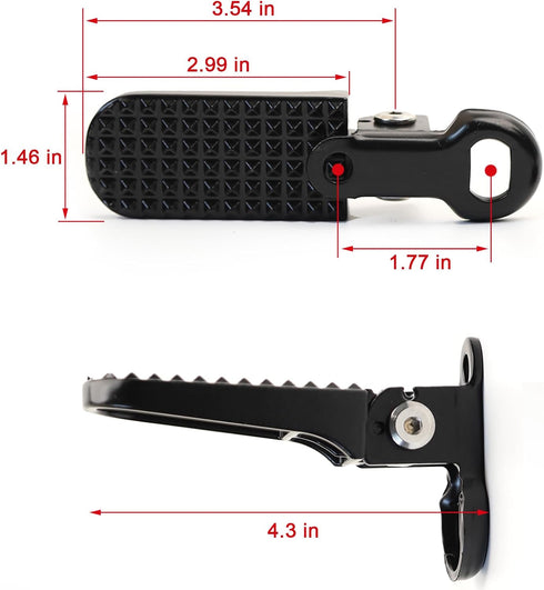 Scooter Footpegs E-bike Footpeg in Aluminum Alloy, Lenght 17cm/6.7",Compatible with Scooter Mopeds E-Bike Mini Bikes,Single Hole...