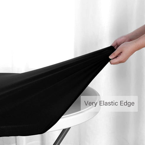 Obstal Fitted Round Table Cloth, Reversible Waterproof Stain Resistant Elastic Stretch Tablecloth, Wipe Clean Table Cover for Outdoor/Indoor Use, ...