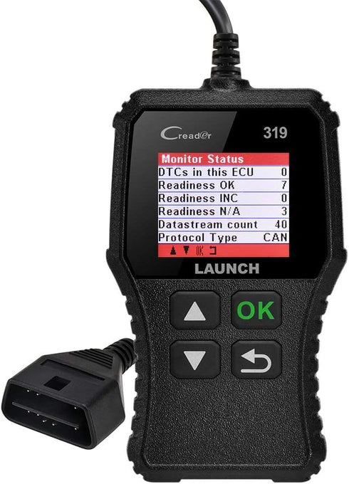 LAUNCH OBD2 Scanner Engine Fault Code Reader, CR319 Code Reader Scanner, CAN Diagnostic Scan Tool Supports DTC Lookup, Mode6 O2 Sensor for OBDII P...