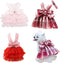 Female Dog Clothes Doggy Tutu Dress Yorkie Dresses for Girl Dogs Pink Harness Outfits Medium Cute Vest M...