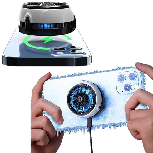 MEMO Magnetic Gaming Phone Cooler - Fast Wireless Charger 15W, Portable Semiconductor Radiator Fan, for iPhone/iPad/Android - Ideal for Gaming, Li...