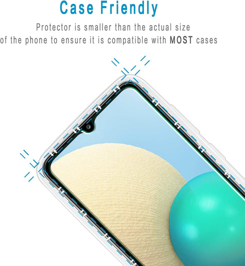 HPTech (2 Pack) Designed for Samsung Galaxy A02s / Galaxy A02 Tempered Glass Screen Protector, Touch Sensitive, Easy to Install, Anti Scratch, Cas...