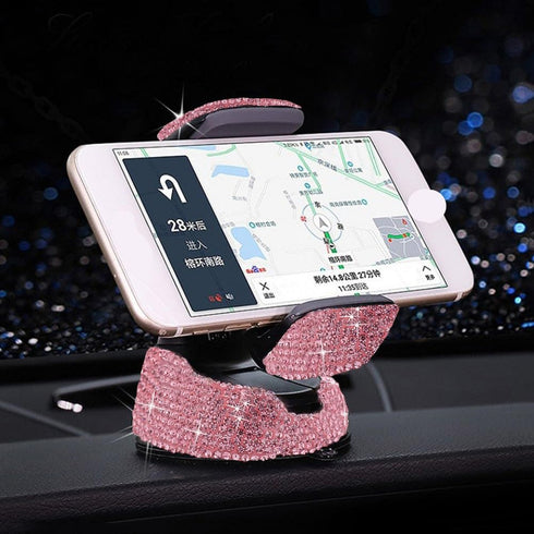 Cxtiy Universal Bling Car Phone Holder Adjustable Strong Sticky Dashboard Air Vent Base Car Air Vent Phone Mount Dashboard Cell Phone Holder Diamo...