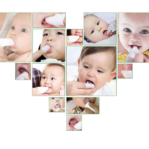 Baby Toothbrush Soft Gauze Infant Finger Clean Oral Toothbrush Infant Mouth Cleaner Individually Wrapped...