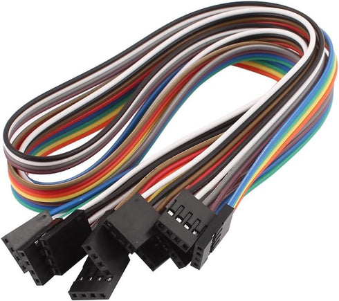 uxcell 5 Pcs Female to Female 4P Jumper Wire Ribbon Cable Breadboard DIY 40cm Long...