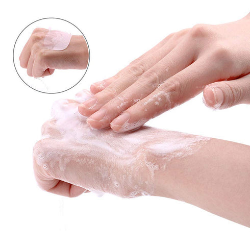 1 Box (50 Sheets) Mini Portable Travel Soap Paper Sheets Disposable Hand Washing Bath Scented Paper Soap for Outdoor, Camping Hiking (Pink)...
