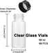 0.3 Oz Clear Glass Vials with Screwcap Empty Bottles Liquid Sample Glass Bottles for Travel, Pack of 10...