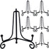 6PCS Premium Black Iron Plate Stands for Display 4 Inch, Decorative Solid Metal Plate Holders for Displaying, Mini Easel, Frame, Book, Card, Plaqu...