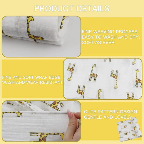 Large Soft Baby Wrap Muslin Swaddle Blankets Gauze Cotton Swaddling Blankets for Boys and Girls, Breathable Receiving Blanket New Born for Baby (G...