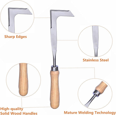 Stainless Steel 13" Crack Weeder, Crevice Weeding Sickle Manual Weeder Lawn Yard Garden Sidewalk Tool...