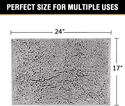 H.VERSAILTEX Chenille Bath Mat Thick Soft Absorbent for Bathroom, Microfiber Dries Quickly, Shaggy Washable Plush Durable Rug, Bathtub and Shower ...