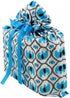 VZWraps Elephants Reusable Fabric Gift Bag for Baby Shower, Child’s Birthday, or Any Occasion (Medium 17 Inches Wide by 18.5 Inches High, Turquois...