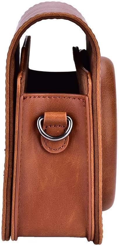 Camera Bag, PU Leather Protective Case Bag with Shoulder Strap for Fujifilm Instax SQ6 Camera(Brown)...