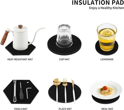 Silicone mats for Kitchen Counter, Pot Holders and hot Pads,Heat Resistant mats for countertop,Multipurpose Table and Countertop Decor Protection ...