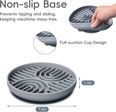 Slow Feeder Dog Bowls, Silicone Slow Feeder for Dogs & Puppies, Dog Puzzle Bowl with Suction Cup for Anxiety Relief, Slow Eating, Dishwasher Fit, ...