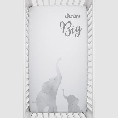 NoJo Elephant Tribe Grey and White 100% Cotton Photo Op Fitted Crib Sheet...