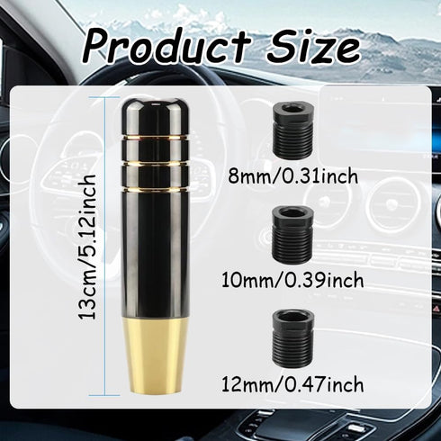 Car Gear Shift Knob Cover, Black Gold Shifting Lever, Car Shift Head Knob, Aluminum Alloy Car Gear Lever Stick Shifter Handle, Universal Car Inter...