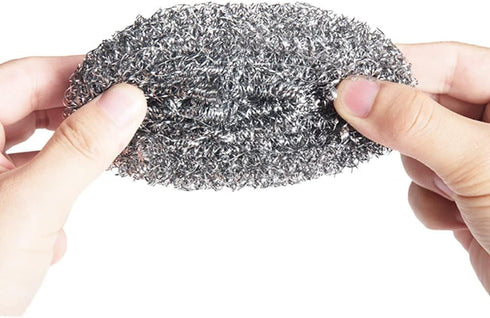 10 Packs Stainless Steel Sponge Scrubber Set, Metal Scouring Pad Stainless Steel Wire Washing Balls for Cookware Cleaning...