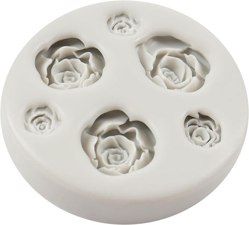 Rose Fondant Mold Rose Flower Silicone Molds for Sugar Craft Cake Decorating Cupcake Topper Candy Chocolate Polymer Clay Gum Paste...