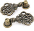 4 PCs Vintage Pendant Pull Handles - Antique Brass Drop Pulls for Cabinet Dresser Wardrobe - Height 2-13/64" (56 mm), Pendant Width 1-17/64" (3.2 ...