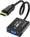 MT-VIKI HDMI to VGA Adapter, Gold-Plated HDMI Converter Male to Female, Compatible for Computer, Desktop, Laptop, Monitor, Projector, HDTV, Chrome...