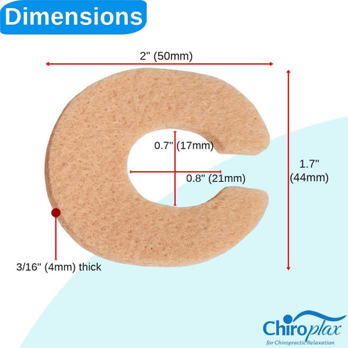 Chiroplax C-Shaped Felt Callus Cushion Pads Protector Rubbing Pain Relief Forefoot Metatarsal | 3/16" Thick (48 Pack)...