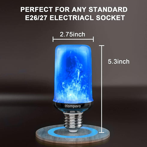 Hompavo ?Upgraded LED Flame Light Bulbs, Purple Flickering Light Bulbs with Upside Down Effect, E26/E27 Flame Bulb for Halloween Christmas Party I...