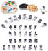 Mini Alphabet Number Cookie Cutters Sets of 37 Pieces Letter Mold Tools for Fondant Biscuit,Cake,Fruit,Vegetables,or Dough Stainless Steel...