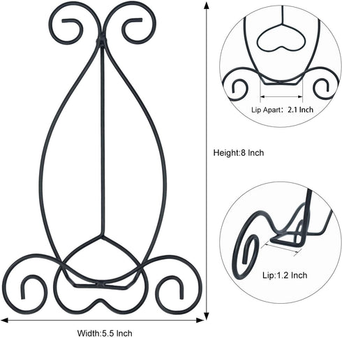 Iron Plate Stand for Display, 8 Inch Display Stand with Adjustable Black Tripod, Plate Holder Display Stand for Picture Easel, Frames, Album, Phot...